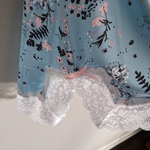 Honeydew Intimates Ahna Chemise Keyhole Lace Back Mint Tea Floral M - Picture 10 of 12